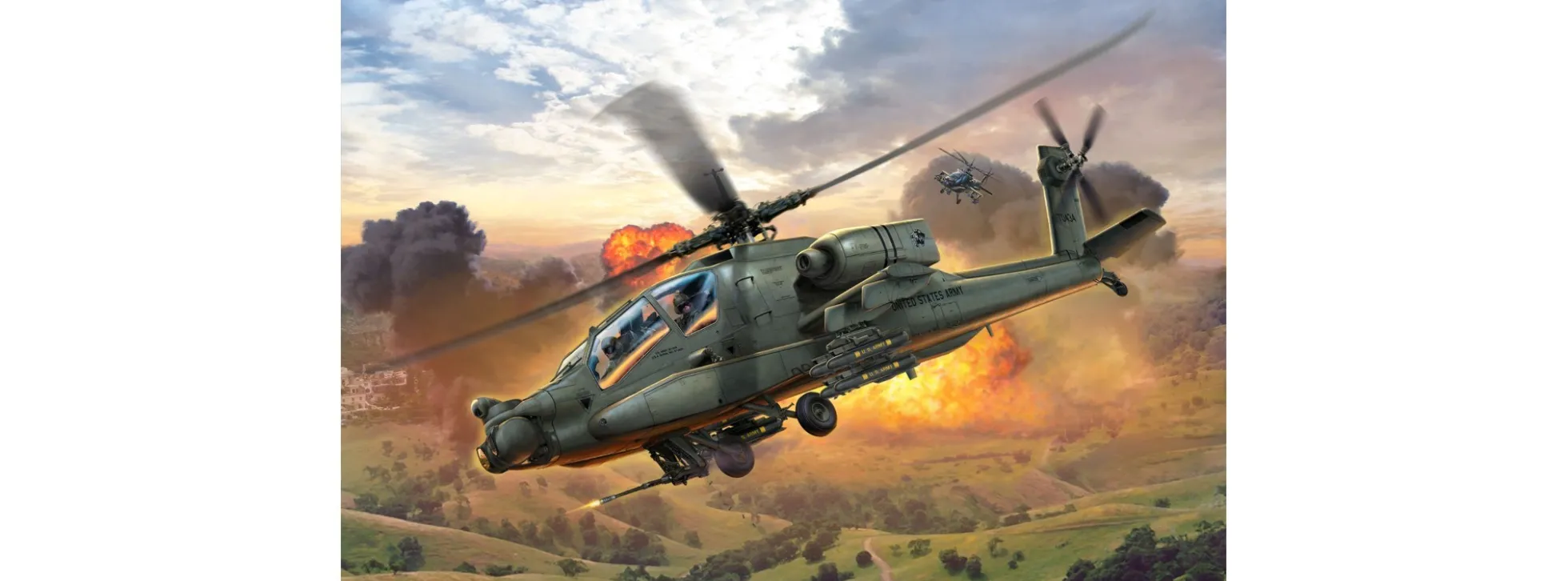 Revell 64985 AH-64A Apache Model Set | Hubschrauber Bausatz 1:100