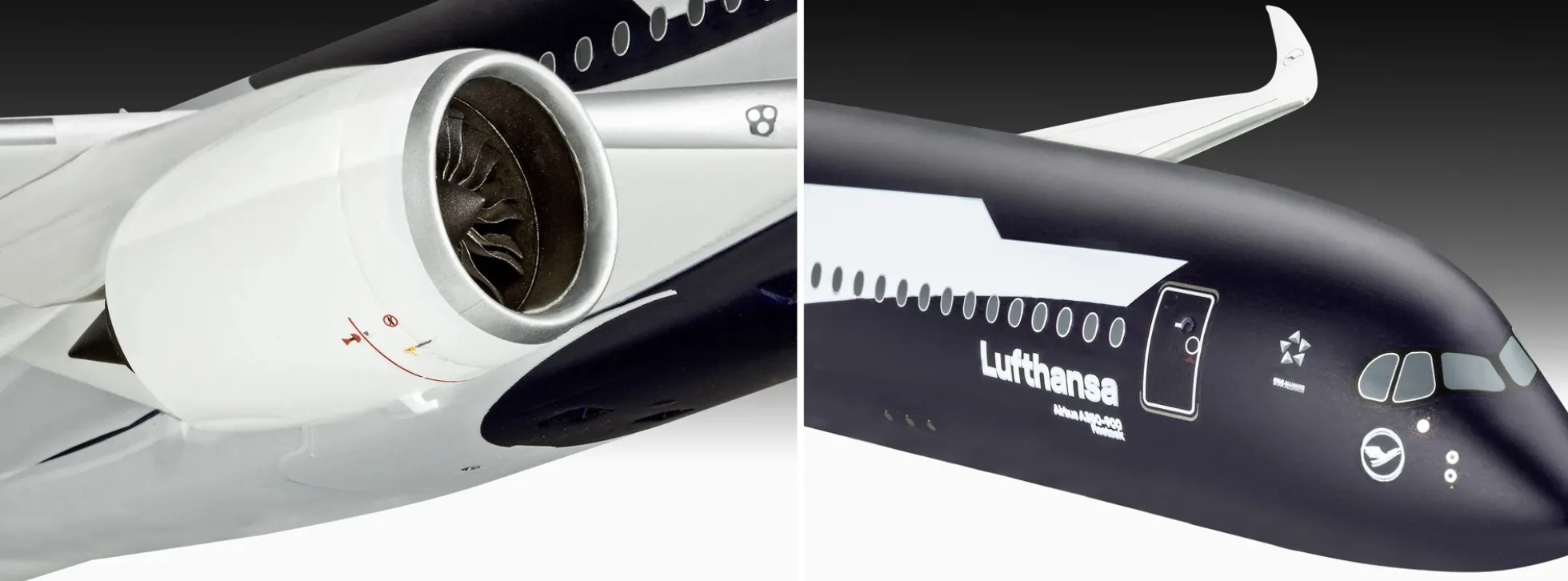 Revell 05612 Airbus A350-900 - 100 Jahre Lufthansa | Geschenkset | Flugzeug Bausatz 1:144