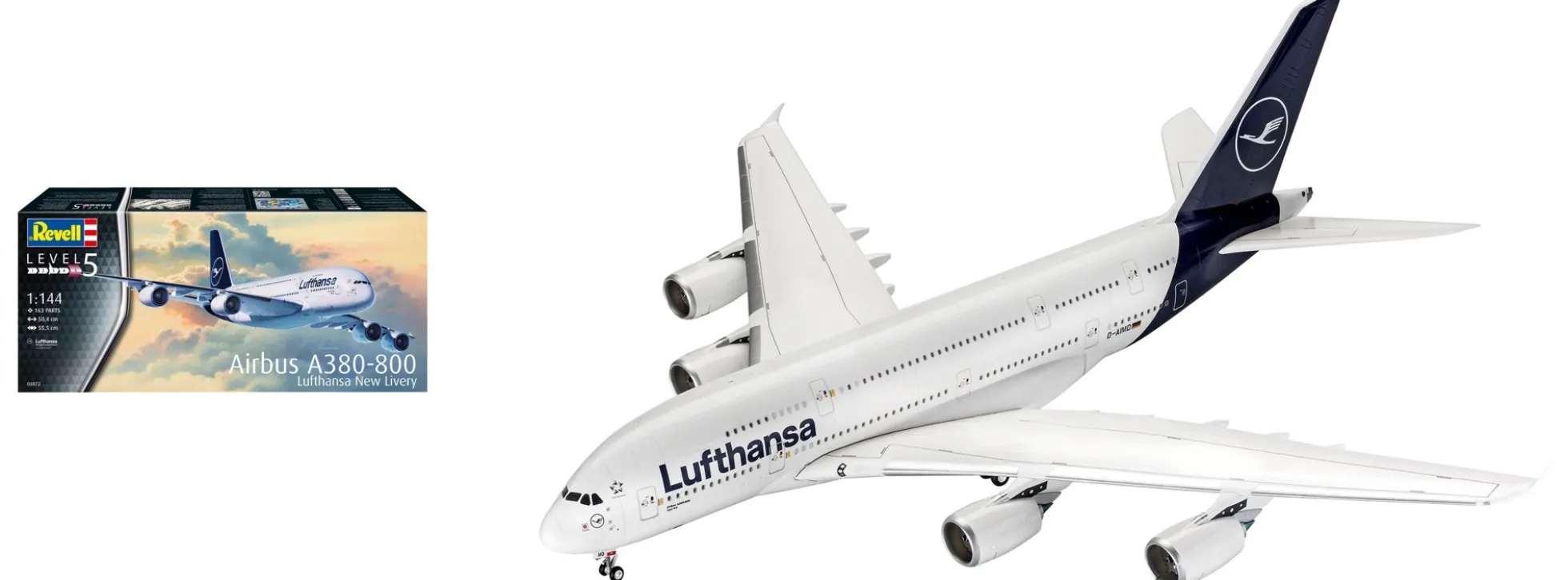 Revell 03872 Airbus A380 Lufthansa New Livery | Flugzeug Bausatz 1:144