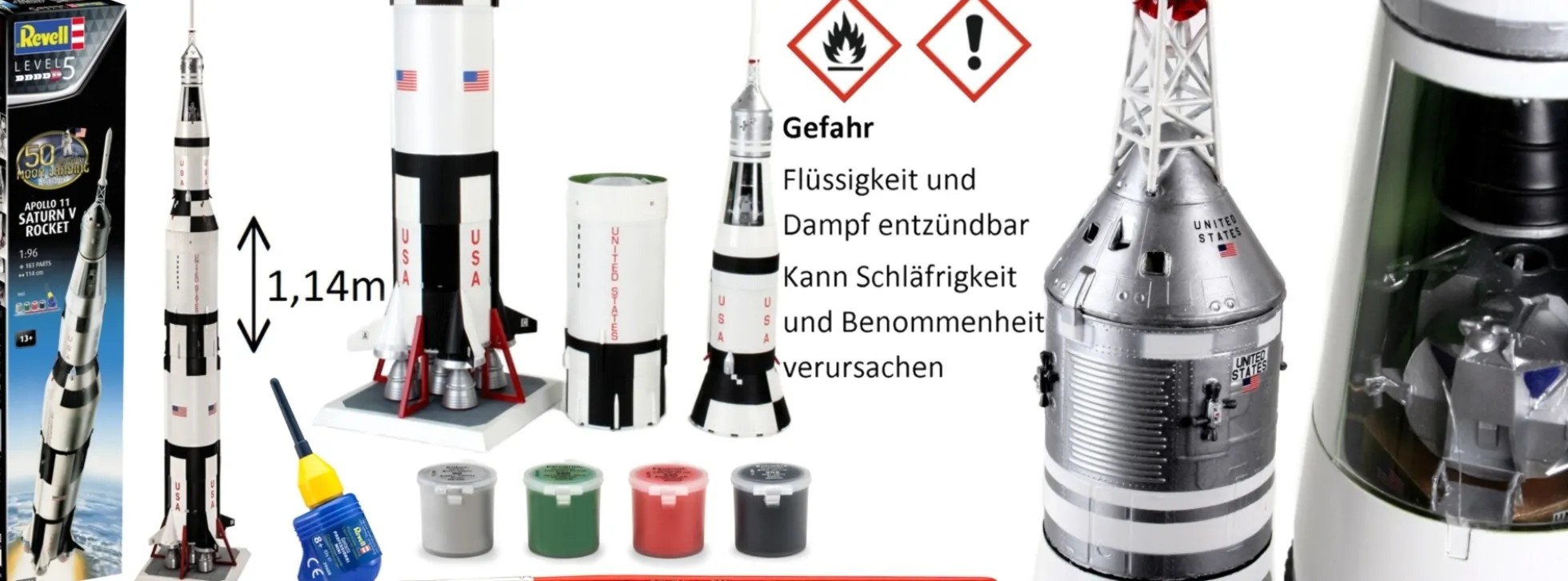 Revell 03704 Apollo 11 Saturn V Rocket | Raumfahrt Bausatz 1:96