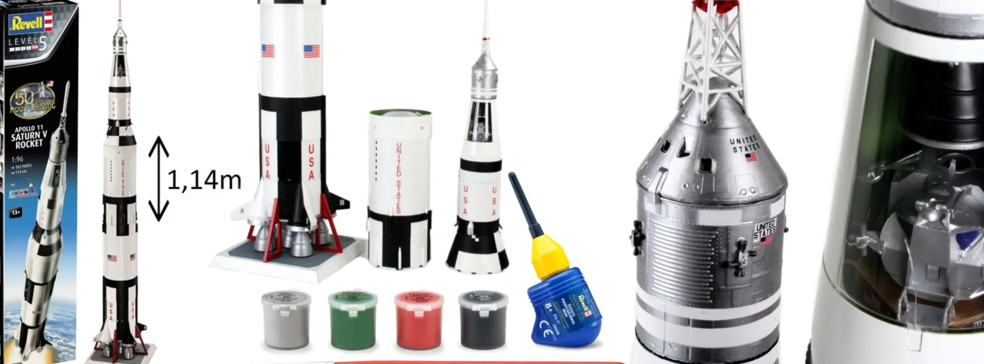Revell 03704 Apollo 11 Saturn V Rocket | Raumfahrt Bausatz 1:96