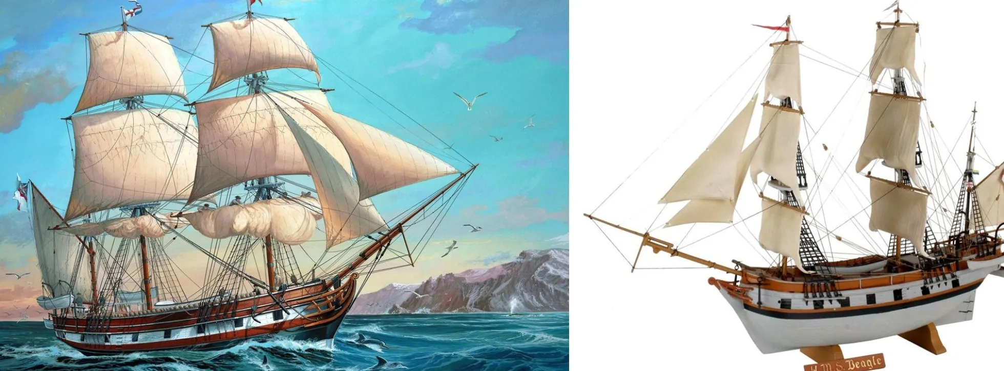 Revell 05458 Darwins Historic Discovery Barque H.M.S. Beagle | Schiff Bausatz 1:96
