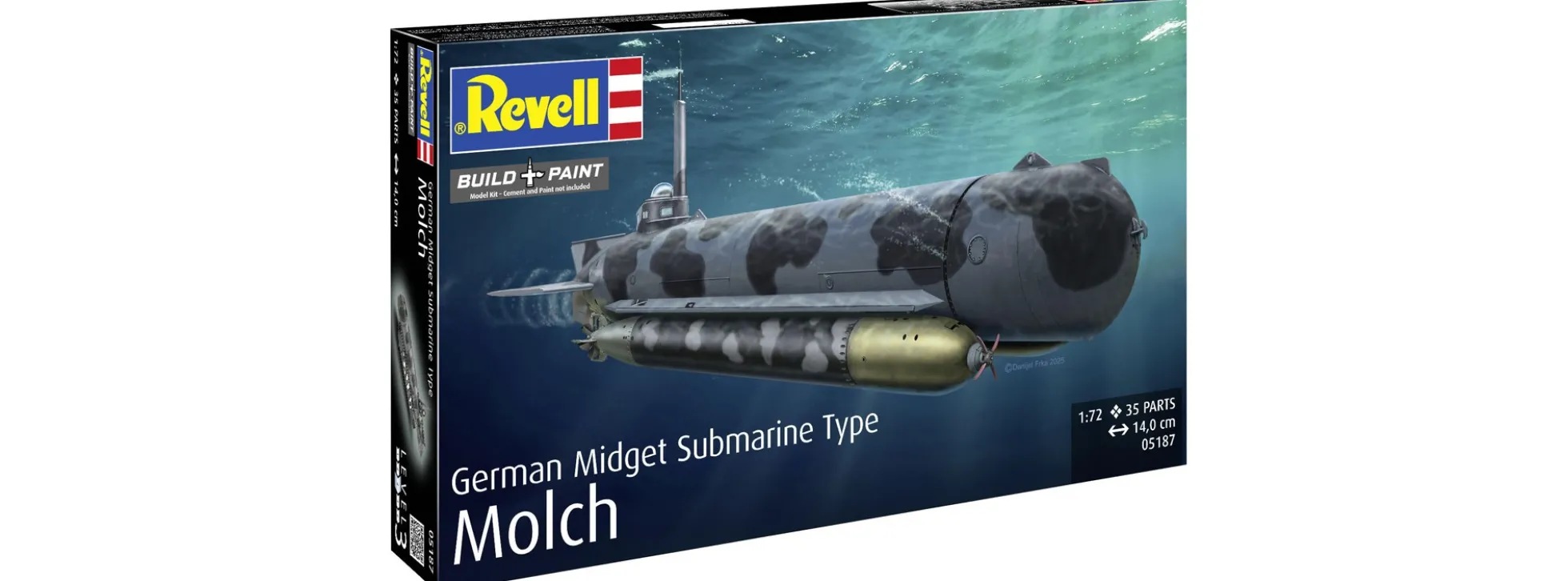 Revell 05187 Deutsches Miniatur U-Boot Type Molch | U-Boot Bausatz 1:72