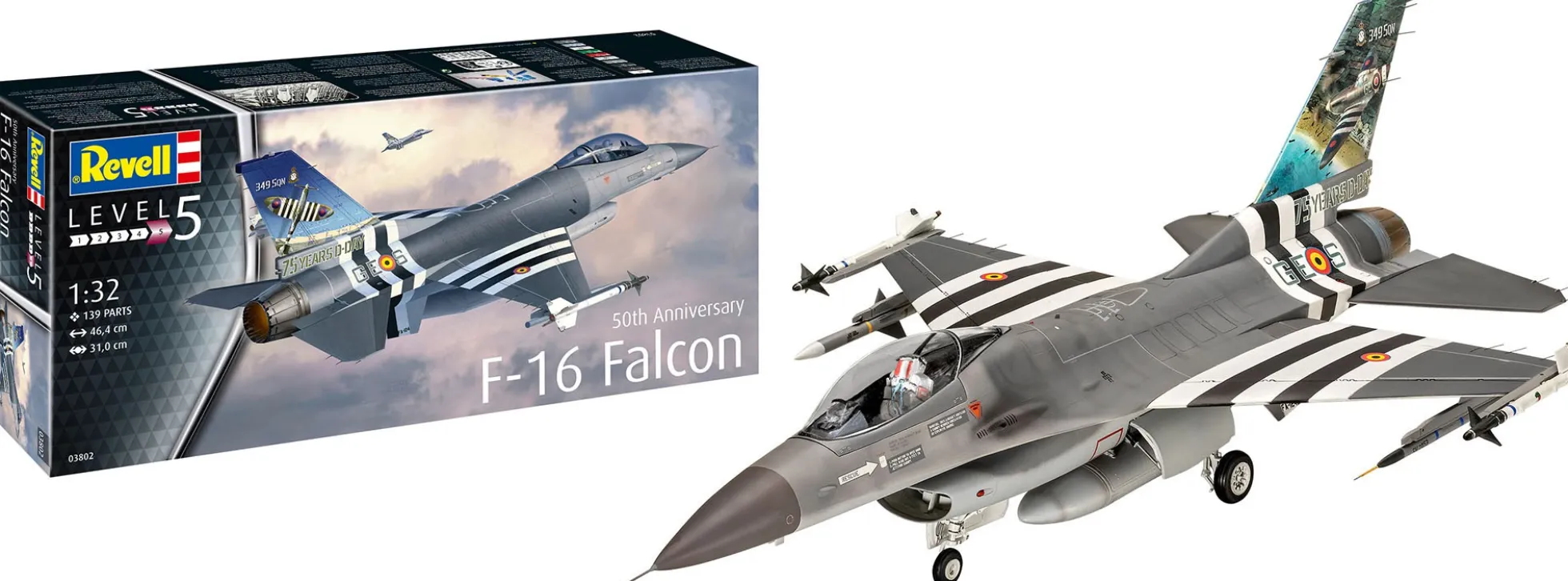 Revell 03802 General Dynamics F-16 Falcon 50. Jahrestag | Flugzeug Bausatz 1:32