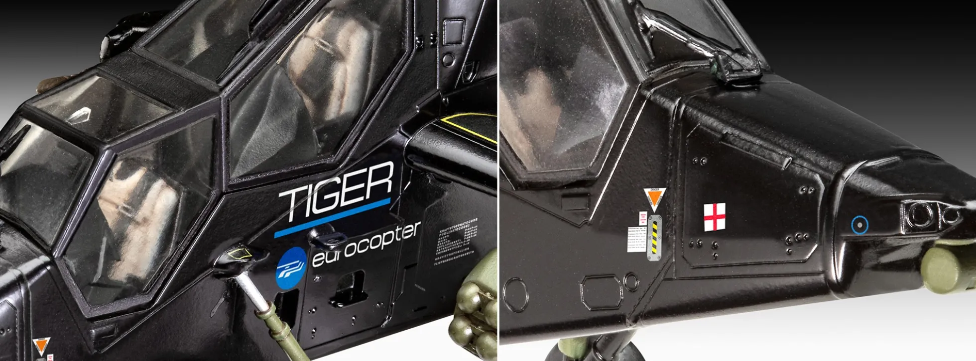 Revell 05654 Geschenkset Eurocopter Tiger - James Bond GoldenEye | Hubschrauber Bausatz 1:72