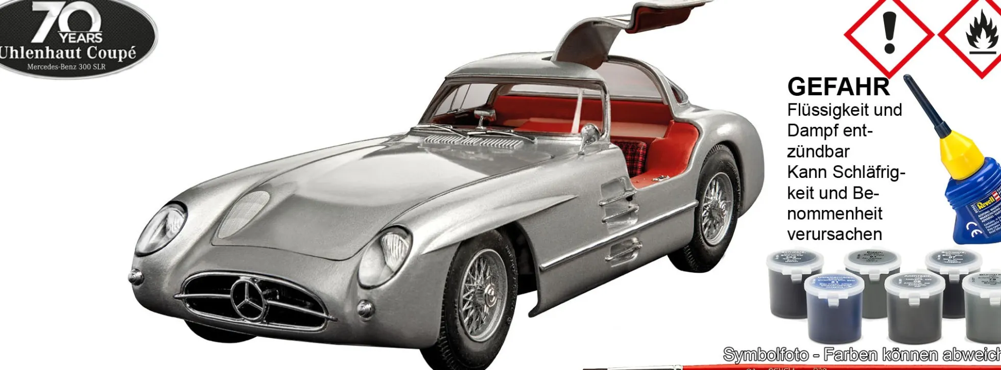 Revell 05633 Geschenkset Mercedes-Benz 300 SLR 70. Jahrestag | Auto Bausatz 1:24
