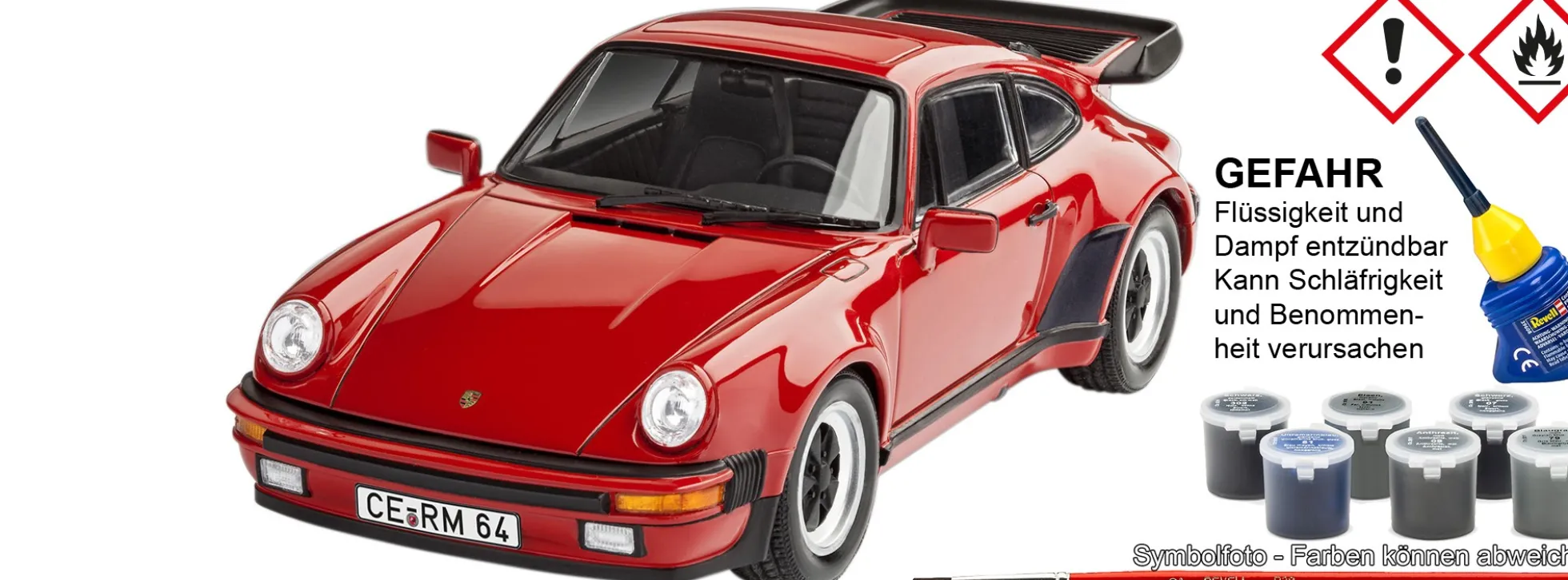 Revell 05634 Geschenkset Porsche 911 Turbo 50. Jahrestag | Auto Bausatz 1:24