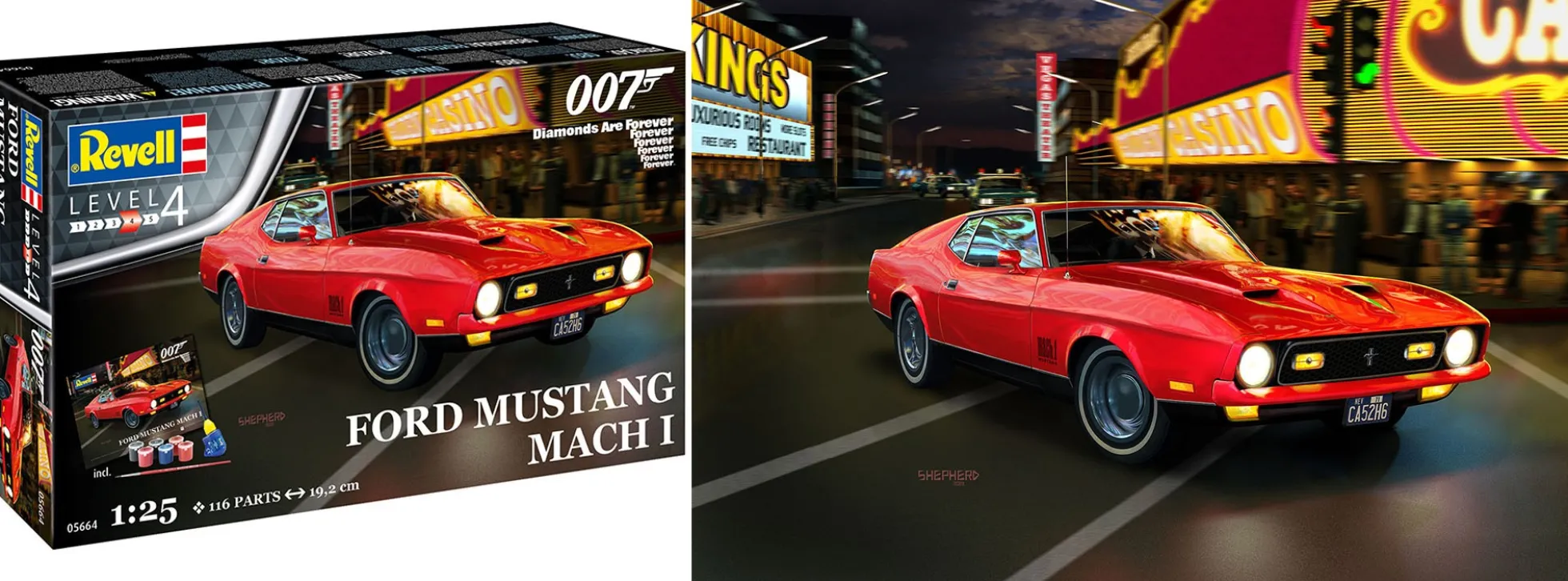 Revell 05664 James Bond Ford Mustang Mach I Geschenkset | Auto Bausatz 1:25