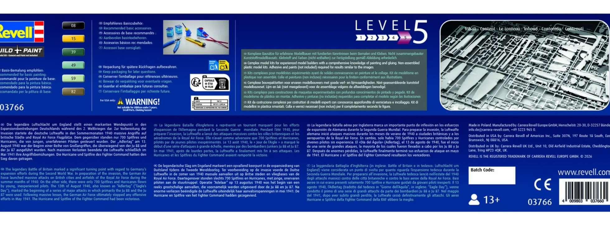 Revell 03766 Luftschlacht um England 85. Jahrestag Set | 4 Stück | Flugzeug Bausatz 1:72