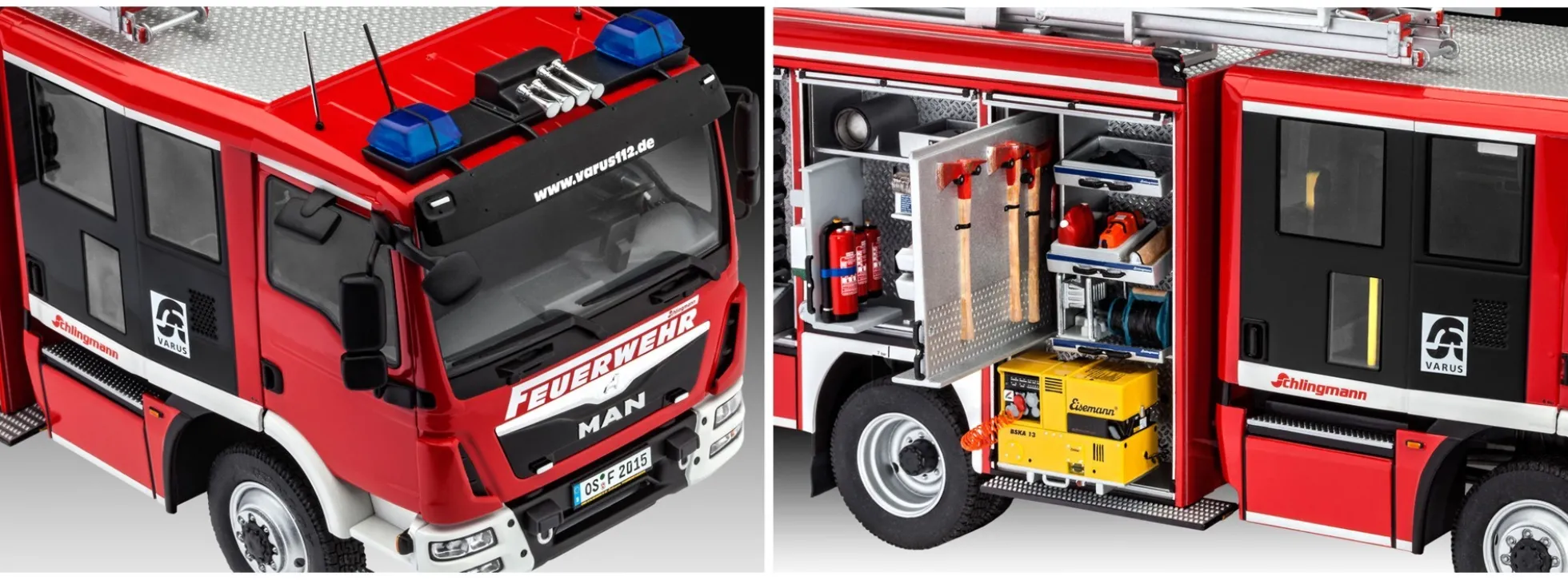 Revell 07452 MAN TGM Schlingmann HLF 20 Varus 4x4 | Feuerwehr Bausatz 1:24