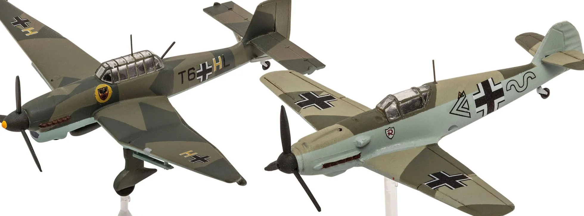 Revell 03770 Messerschmitt Bf 109E und Junkers Ju87B | Flugzeug Bausatz 1:144