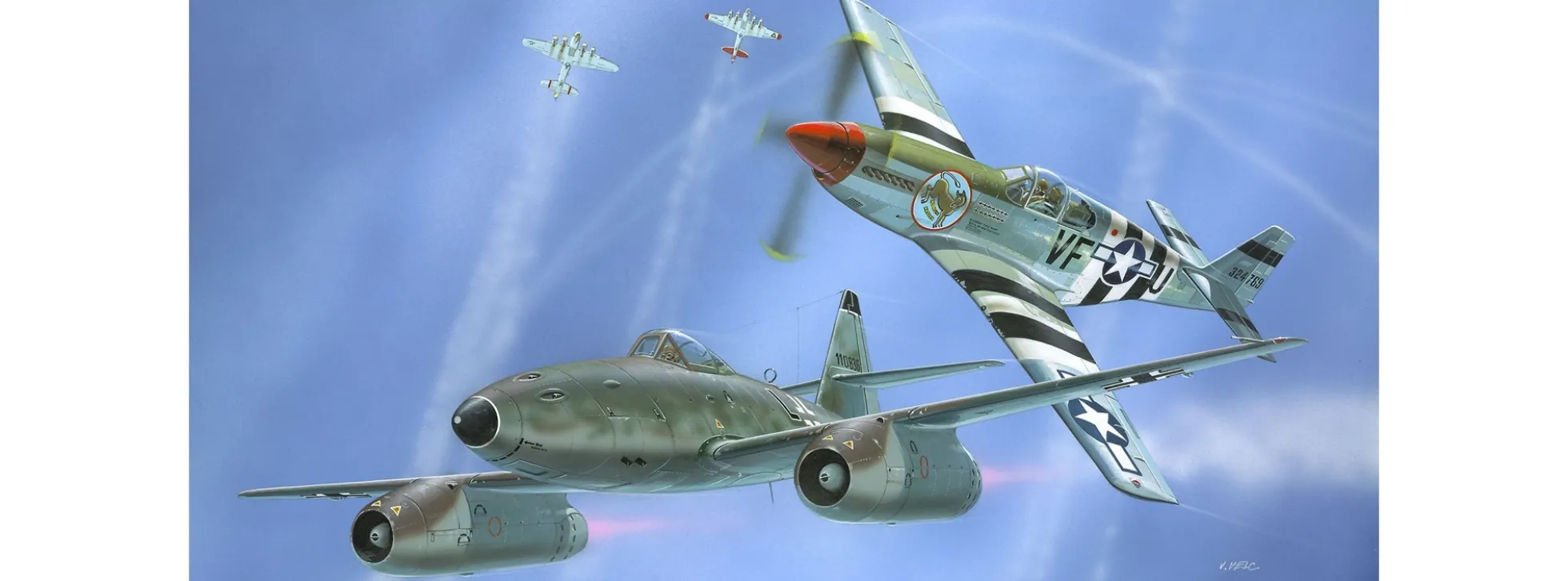 Revell 03711 Messerschmitt Me262 und P-51B Mustang Combat Set | Flugzeug Bausätze 1:72