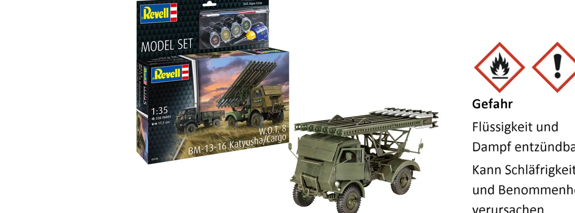 Revell 63338 Model Set BM-13-16 auf W.O.T. 8 Chassis | Raketenartillerie Bausatz 1:35