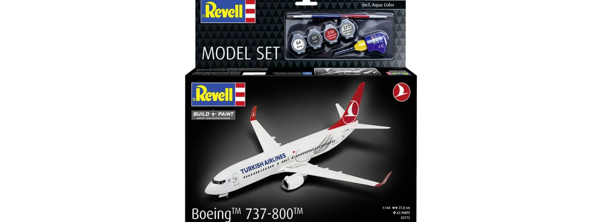Revell 63772 Model Set Boeing 737-800 Turkish Airlines | Flugzeug Bausatz 1:144