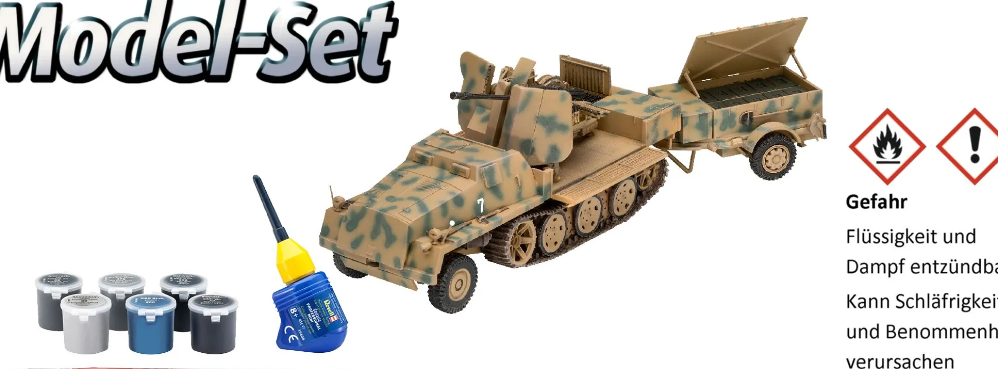 Revell 63293 Model Set sWS mit Flak43 und Sd.Ah58 Munitions Anhänger | Panzer Bausatz 1:72