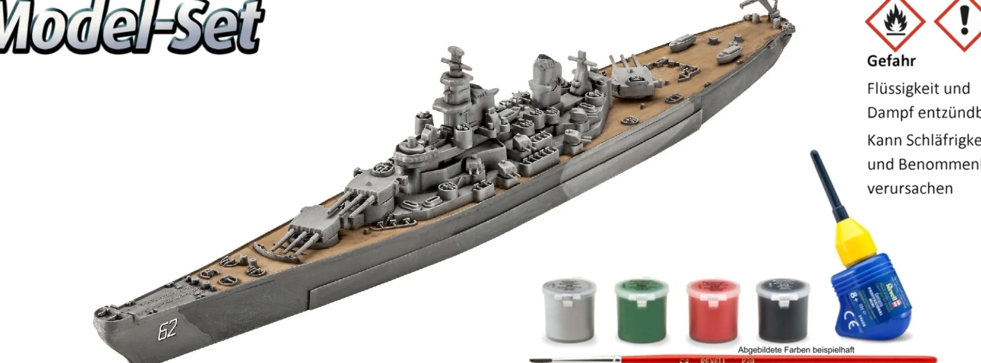 Revell 65183 Schlachtschiff USS New Jersey Model Set | Schiffbausatz 1:1200