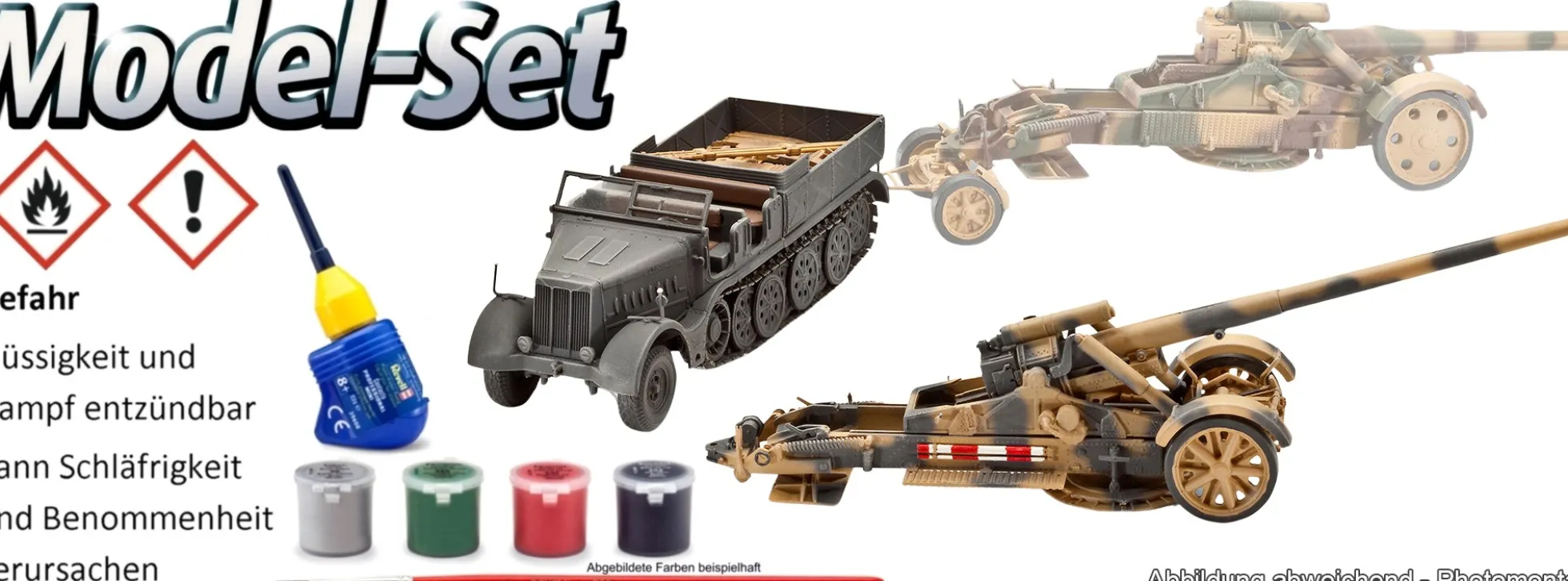 Revell 63371 Sd. Kfz. 9 Famo 21cm Mörser 18 oder 17 cm Kanone 18 | Model Set | Militär Bausatz 1:72
