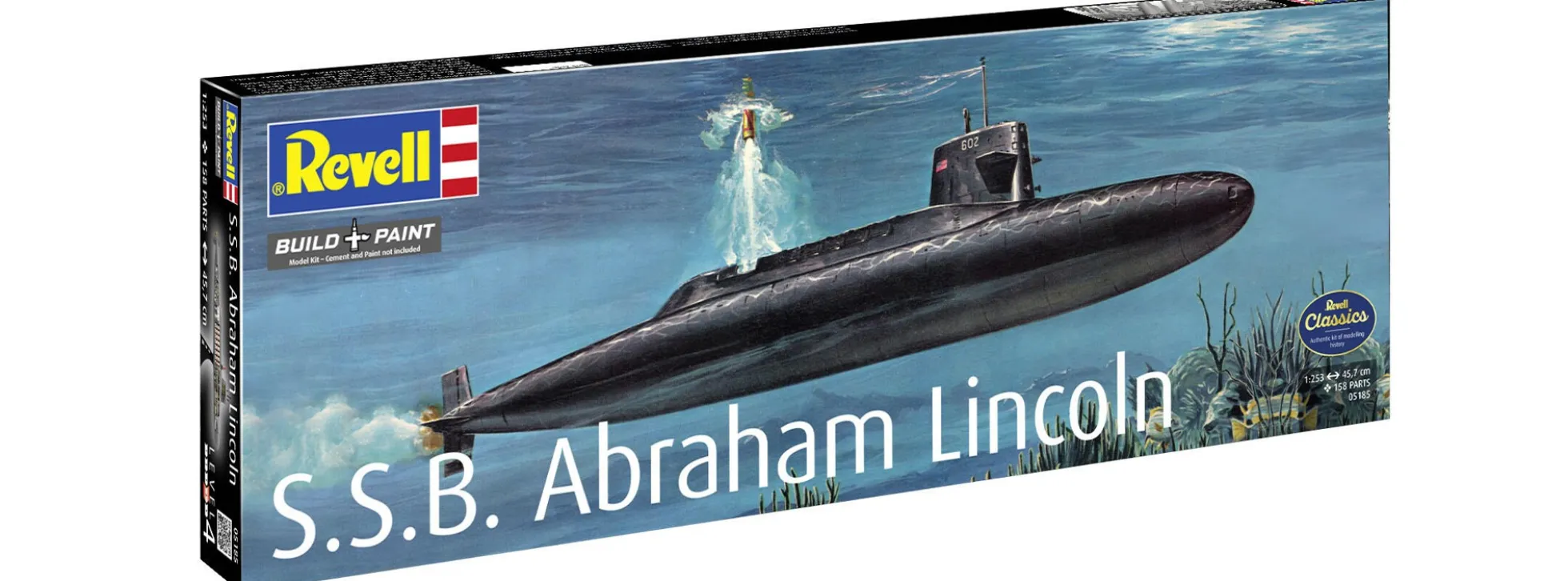 Revell 05185 S.S.B. Abraham Lincoln SSBN-602 mit Interieur | U-Boot Bausatz 1:253