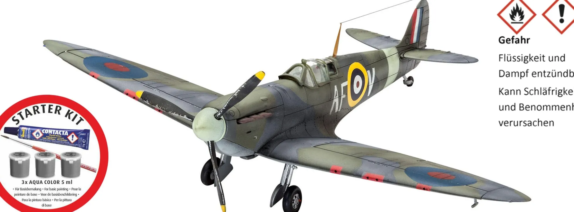 Revell 73953 Supermarine Spitfire Mk.IIa | Starter-Kit | Flugzeug Bausatz 1:72