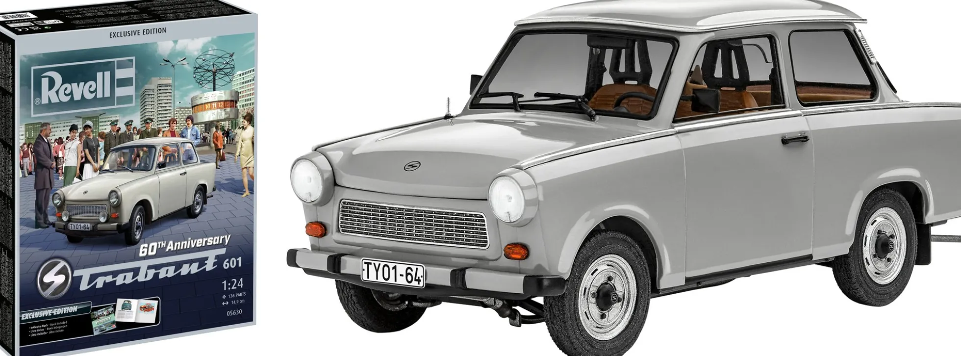 Revell 05630 Trabant 601 60. Jahrestag | Exclusive Edition | Auto Bausatz 1:24