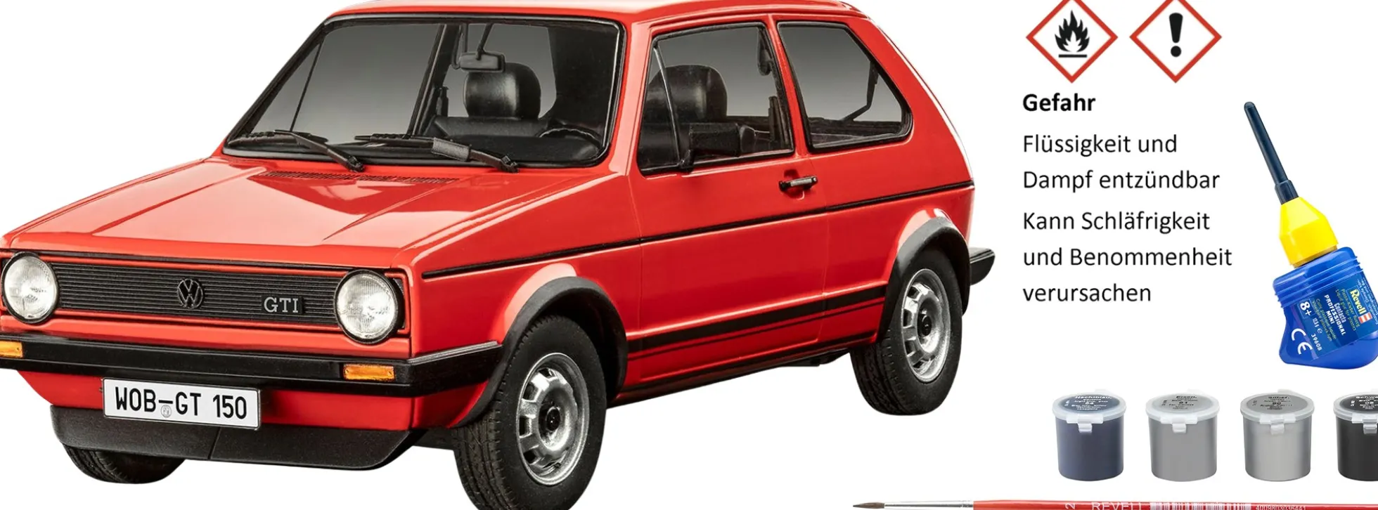Revell 05623 VW Golf - 50 Jahre | Geschenkset | Auto Bausatz 1:24