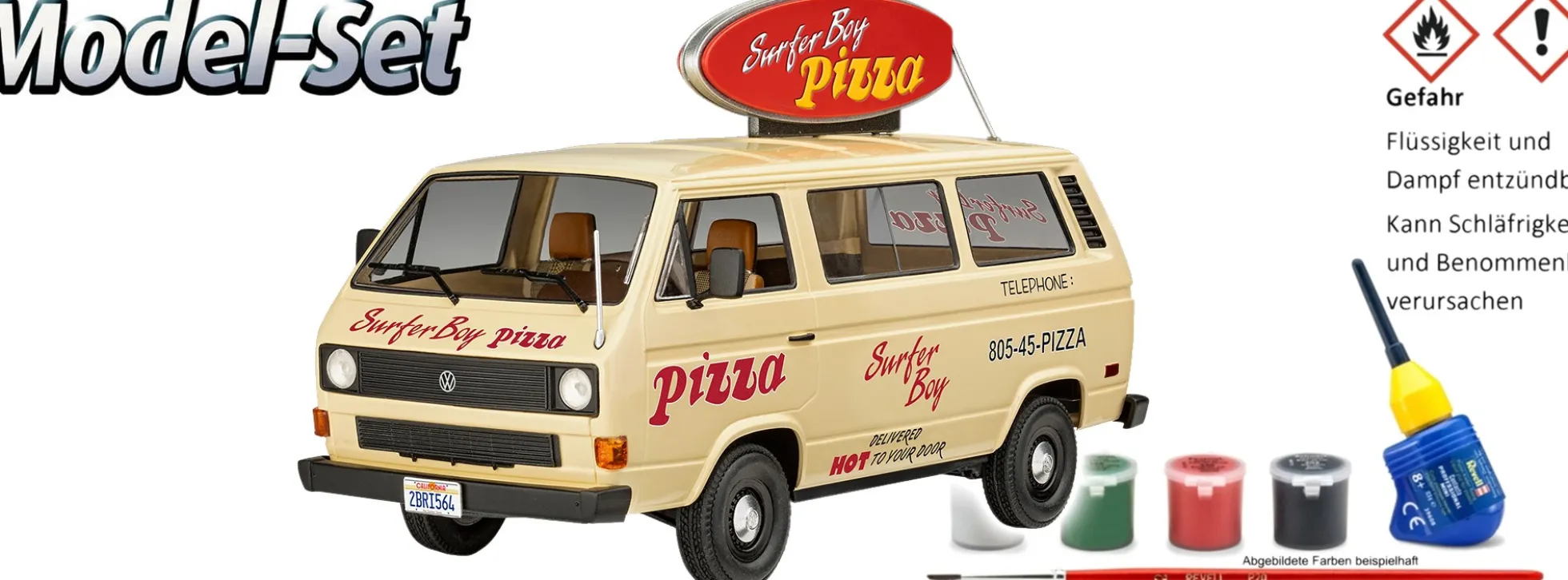 Revell 67725 VW T3 Bus Surfer Boy Stranger Things Model Set | Auto Bausatz 1:25
