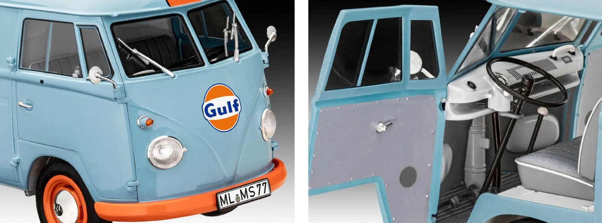 Revell 67726 VW T1 Kastenwagen Gulf Model Set | Auto Bausatz 1:24