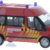 RIETZE 52538 Ford Transit Bus 2006 Feuerwehr Würenlingen Blaulichtmodell 1:87