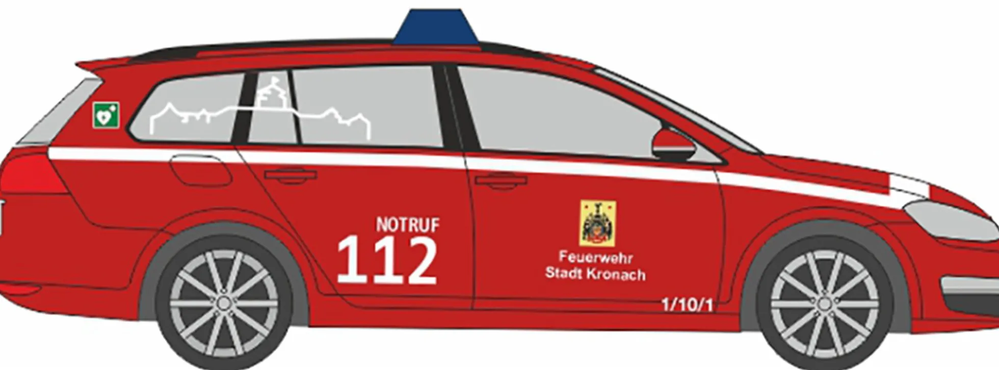 RIETZE 53328 Golf 7 Variant Feuerwehr Kronach Blaulichtmodell 1:87
