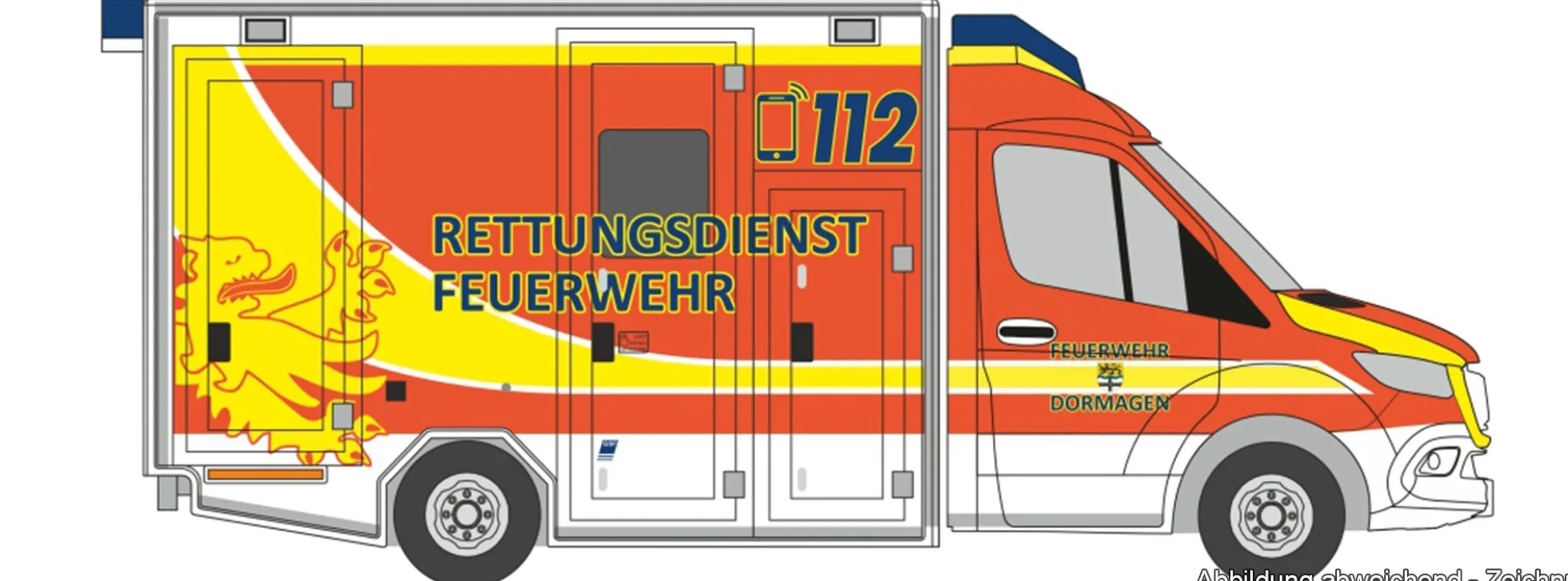 RIETZE 76128 GSF RTW 18 Rettungsdienst Feuerwehr Dormagen | Blaulichtmodell 1:87