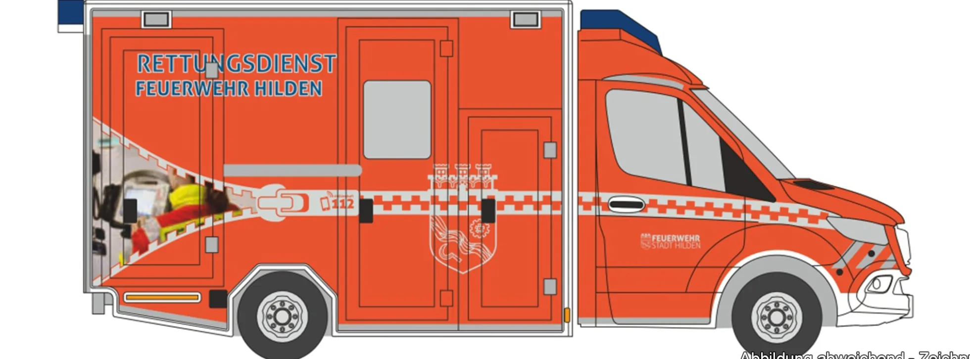 RIETZE 76119 GSF RTW 18 Rettungsdienst Feuerwehr Hilden | Blaulichtmodell 1:87