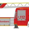 RIETZE 68593 Iveco Magirus DLK 2018 Bombers Feuerwehr Spanien Blaulichtmodell Spur H0