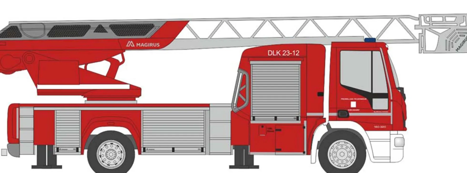 RIETZE 68592 Iveco Magirus DLK 2018 Feuerwehr Kirchdorf Tirol Blaulichtmodell 1:87