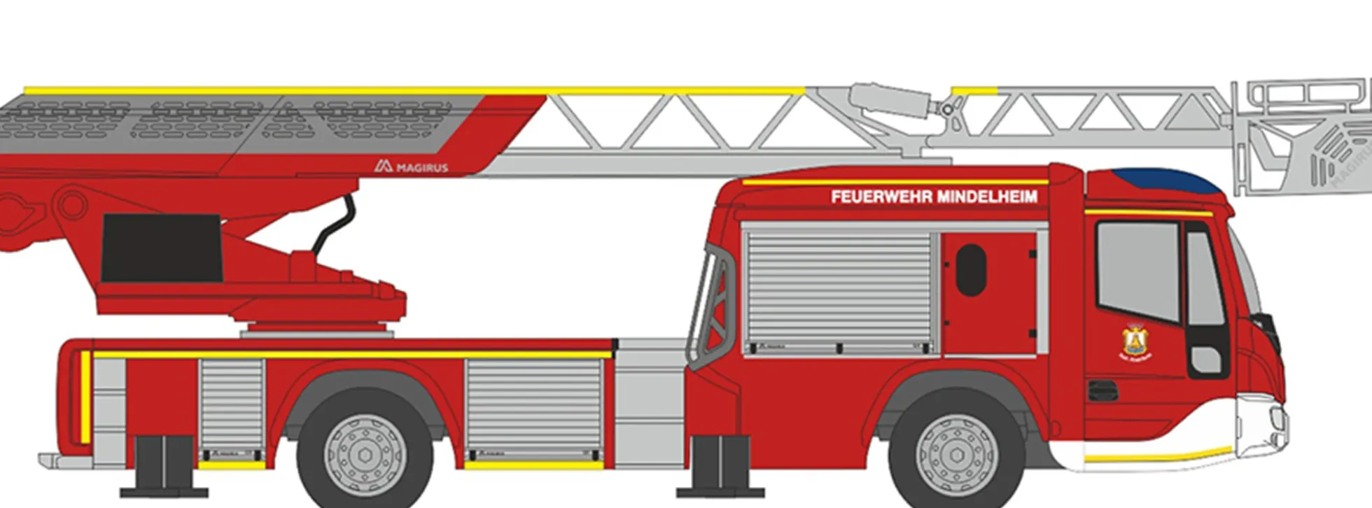 RIETZE 71117 Iveco Magirus DLK M32L-AS NB Feuerwehr Mindelheim Blaulichtmodell 1:87