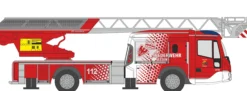 RIETZE 71110 Iveco Magirus DLK M32L-AS NB Feuerwehr Essen Blaulichtmodell 1:87