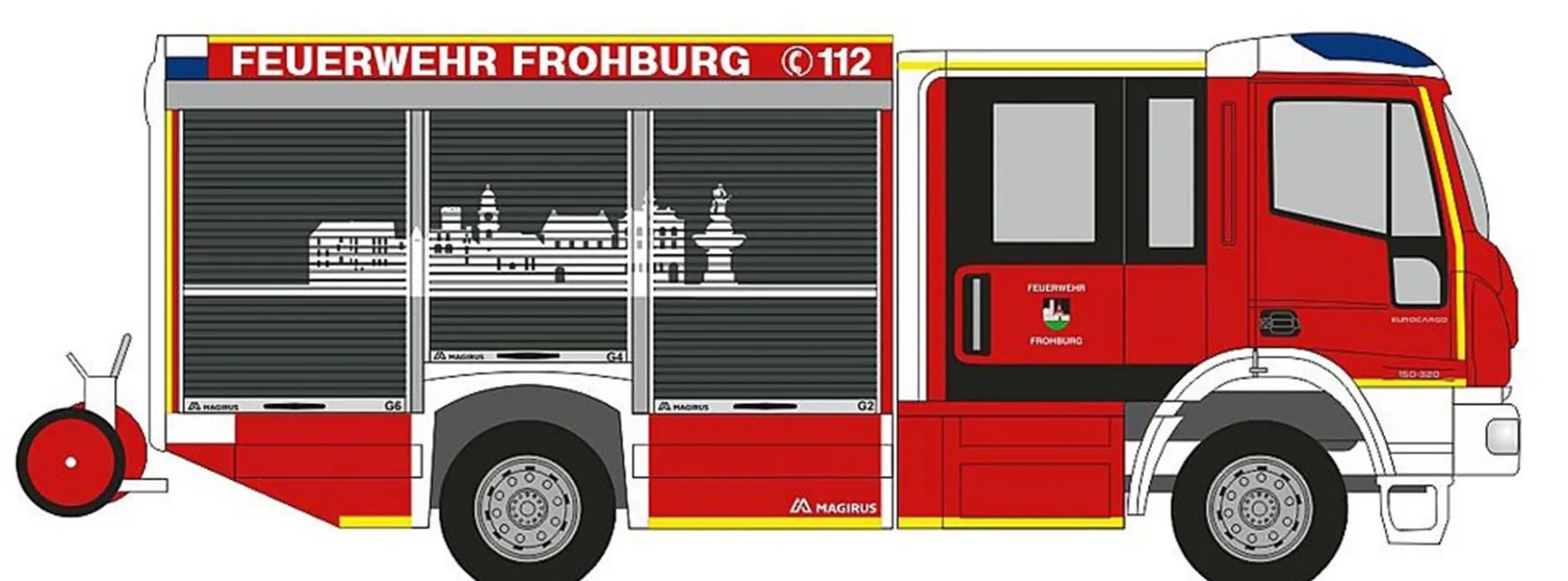 RIETZE 68159 Iveco Magirus HLF Teamcab Feuerwehr Frohburg Blaulichtmodell 1:87