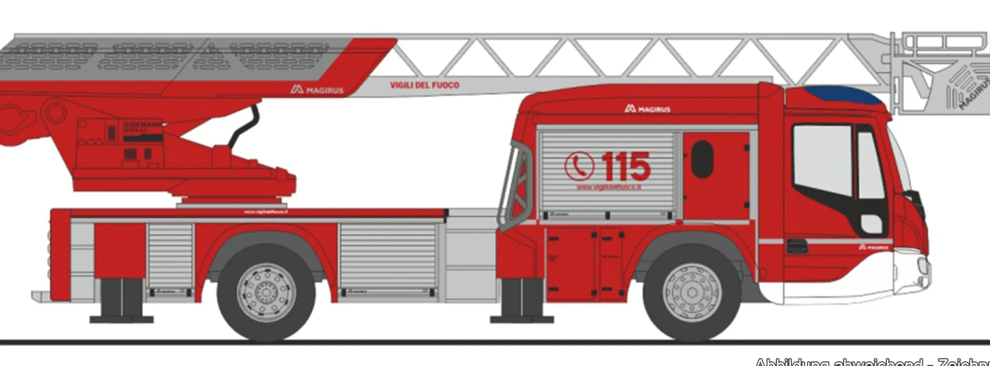 RIETZE 71104 Magirus DLK 32 Feuerwehr Vigili del Fuoco | Blaulichtmodell 1:87