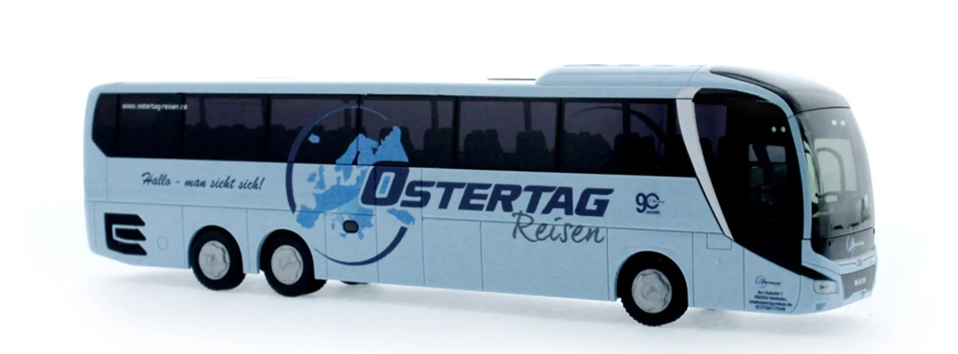 RIETZE 74818 MAN Lions Coach L 2017 Ostertag Reisen Nattheim Busmodell 1:87