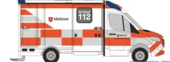 RIETZE 76092 MB Sprinter Strobel 2018 RTW Rettungsdienst Feuerwehr Eschweiler | Blaulichtmodell 1:87