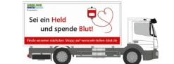RIETZE 72513 Mercedes-Benz Atego KofferLKW 2019 Blutspende Aachen LKW-Modell 1:87