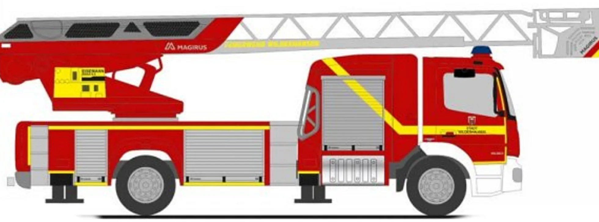 RIETZE 71644 Mercedes-Benz Atego Magirus DLK 2019 Feuerwehr Wildeshausen Blaulichtmodell 1:87
