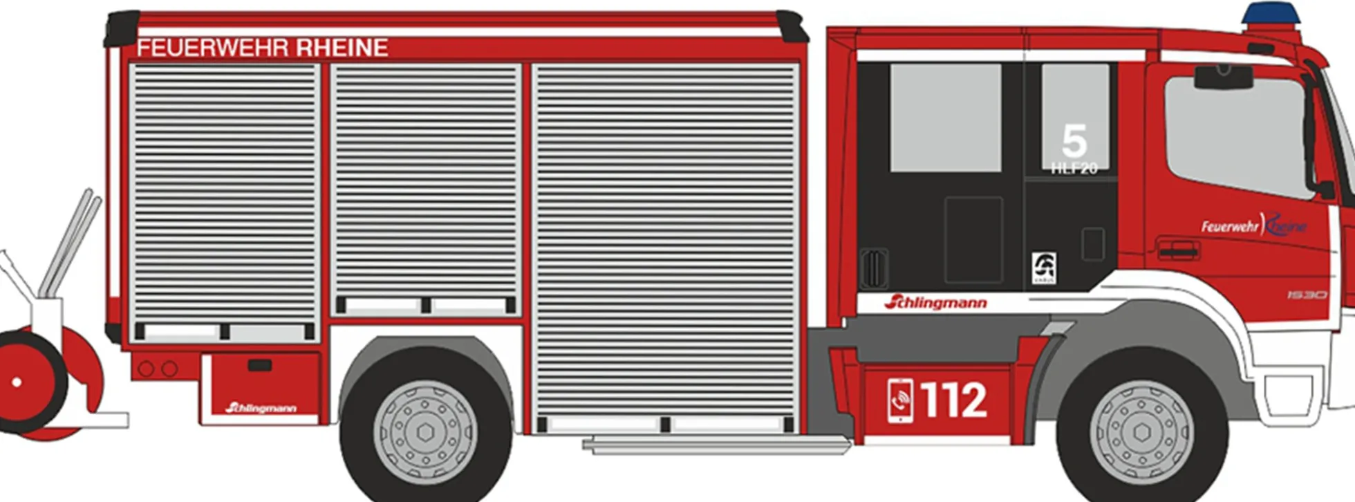 RIETZE 72949 Mercedes-Benz Atego Schlingmann Varus HLF Feuerwehr Rheine Blaulichtmodell 1:87