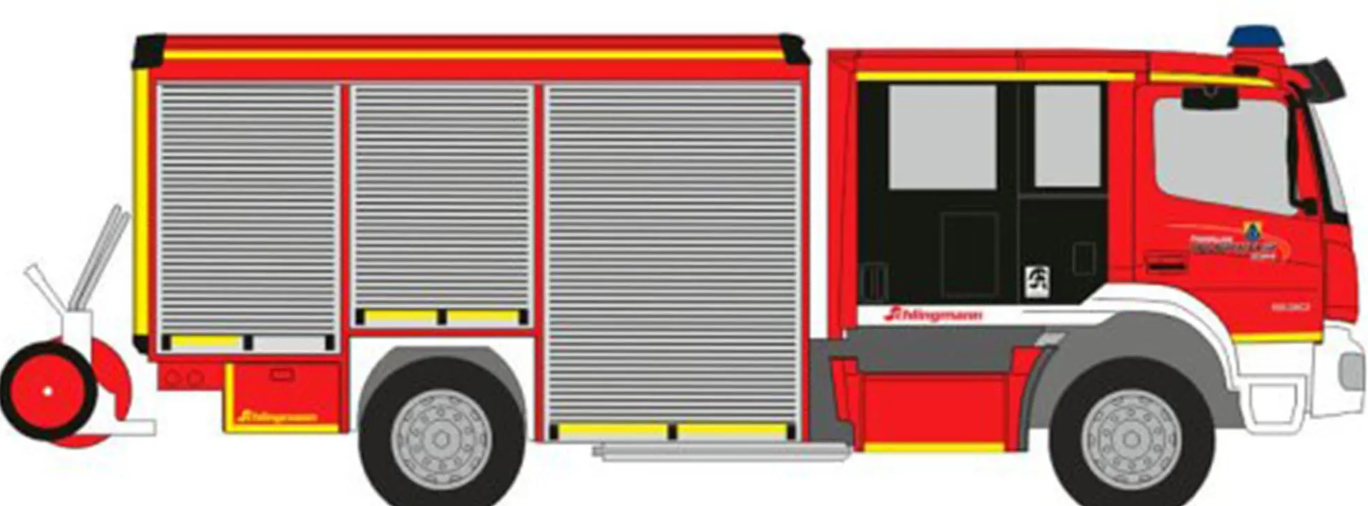RIETZE 72937 Mercedes-Benz Atego Schlingmann Varus HLF Feuerwehr Rübke Blaulichtmodell 1:87
