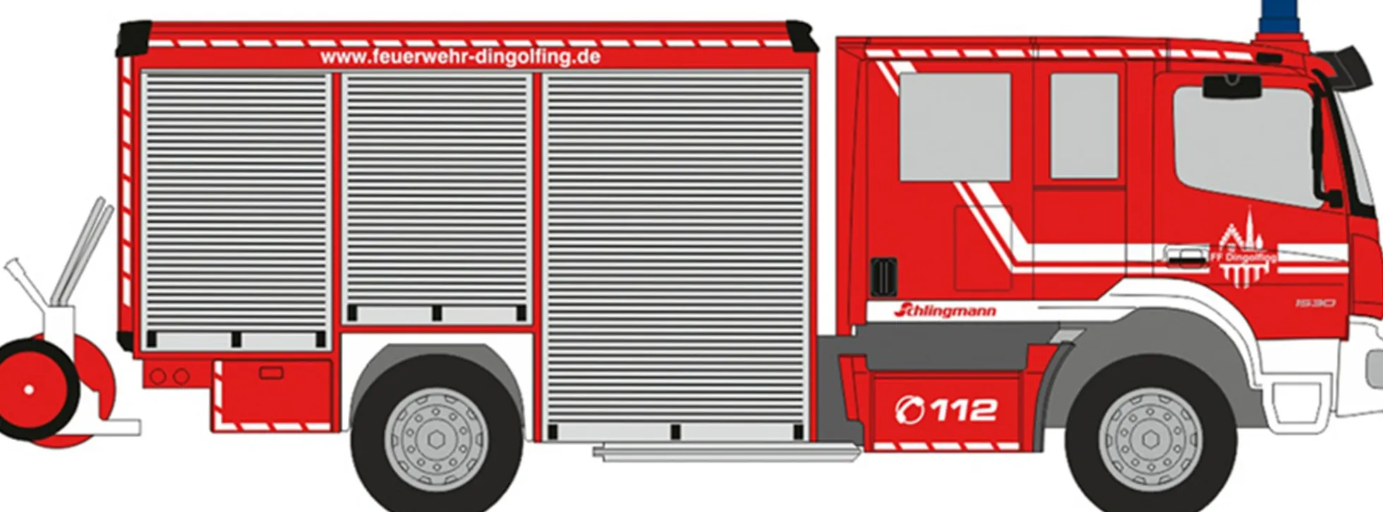 RIETZE 72944 Mercedes-Benz Atego Schlingmann Varus HLF Feuerwehr Dingolfing Blaulichtmodell 1:87