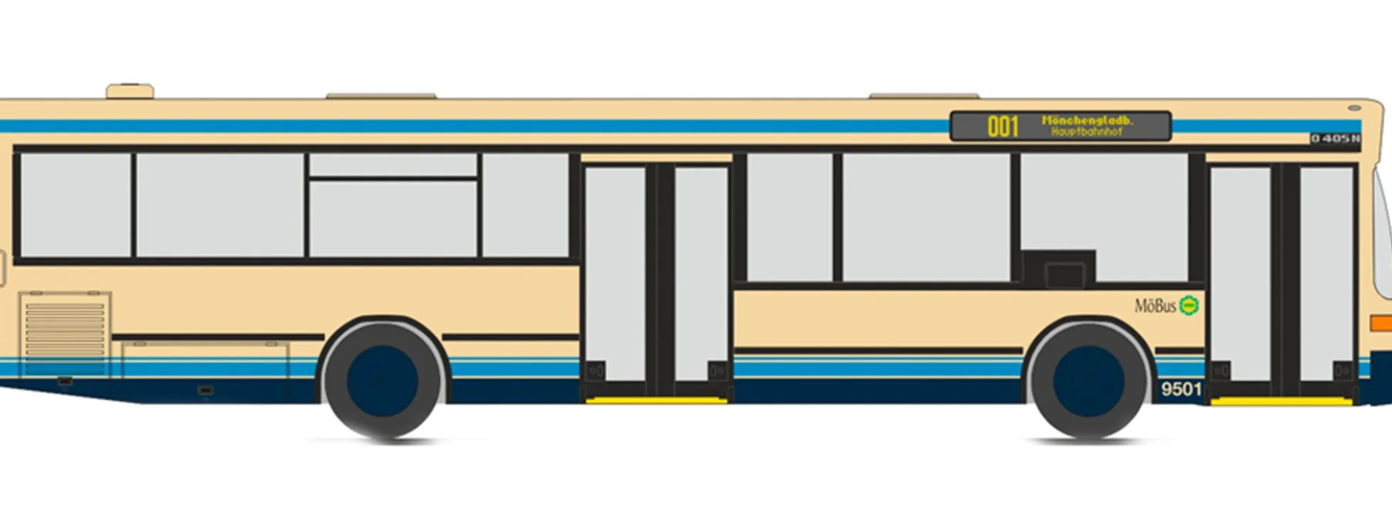 RIETZE 75204 Mercedes-Benz O405 N2 Niederrheinischen Versorgung und Verkehr Busmodell 1:87