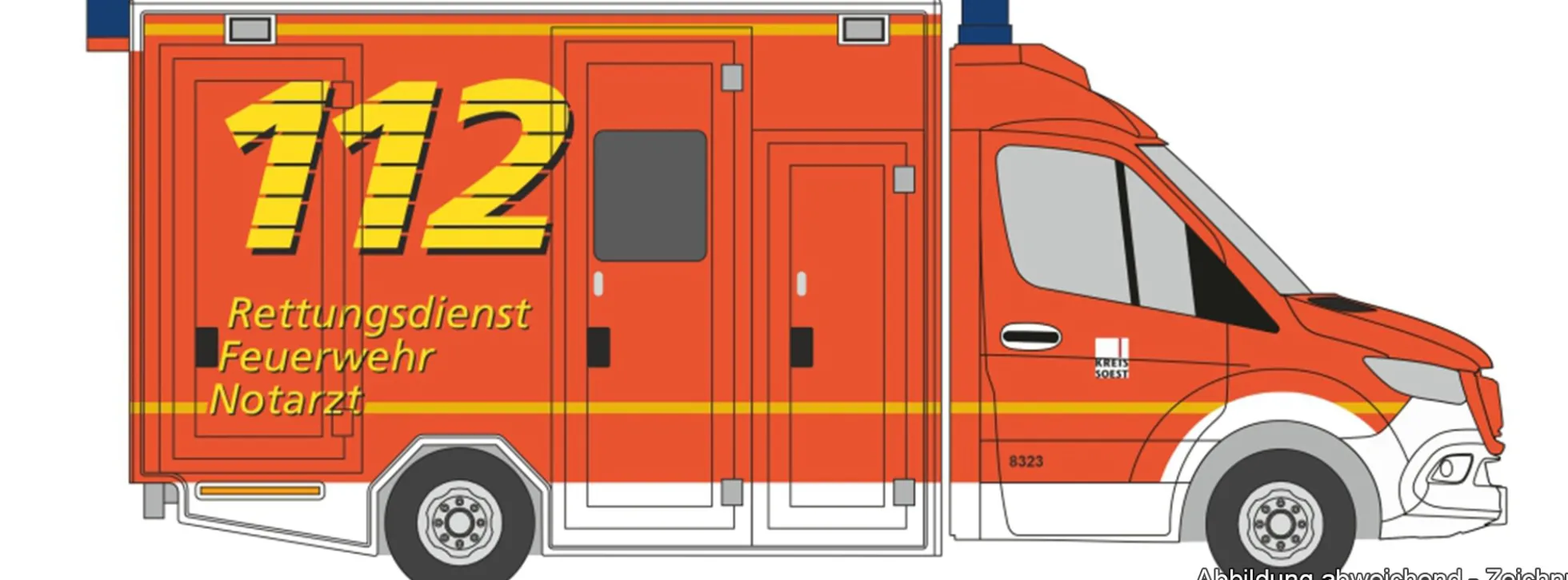 RIETZE 76150 Mercedes-Benz Sprinter RTW GSF 2018 Rettungsdienst Soest Blaulichtmodell 1:87