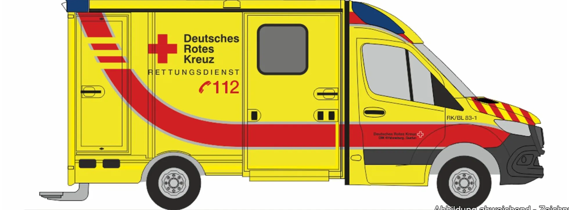 RIETZE 76134 Mercedes-Benz Sprinter Strobel RTW 18 DRK KV Merseburg-Querfurt | Blaulichtmodell 1:87