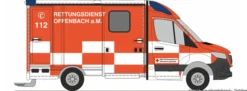 RIETZE 76140 Mercedes-Benz Sprinter Strobel RTW 18 DRK Offenbach/Main | Blaulichtmodell 1:87