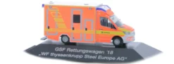RIETZE 76180 Mercedes-Benz Sprinter GSF RTW 2018 Werksfeuerwehr thyssenkrupp Steel Europe AG 1:87