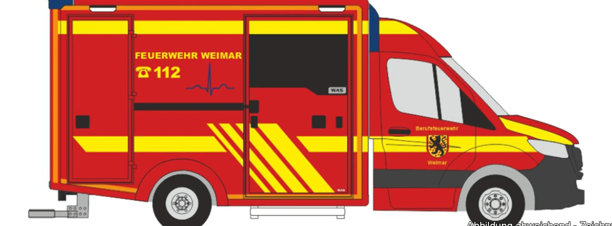RIETZE 76121 Mercedes-Benz Sprinter RTW WAS 2018 Berufsfeuerwehr Weimar Blaulichtmodell 1:87